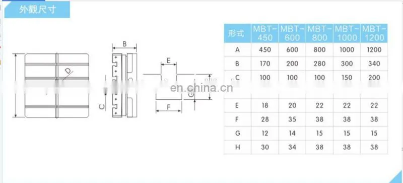 Precision 450*450 Milling and Boring Machine Cutting Table