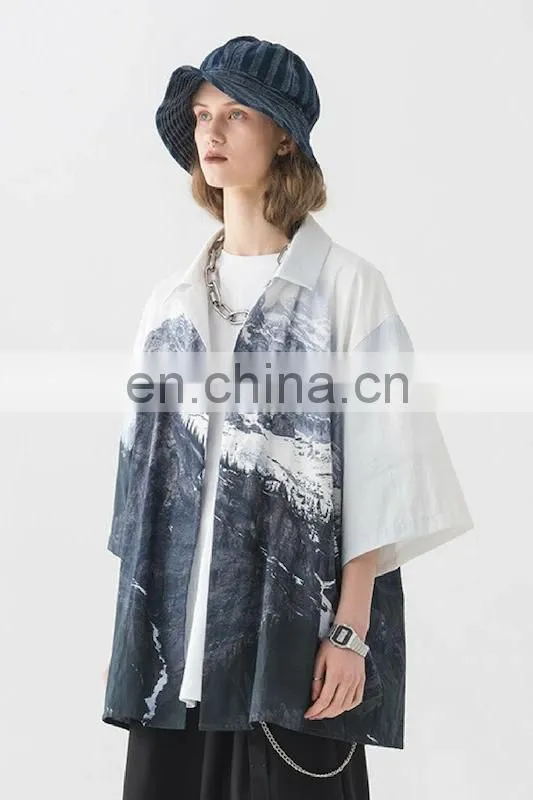 Diznew 2020 Men's New Fashion Casual Shirt Button Up Custom Print Short Sleeves Shirts Designs