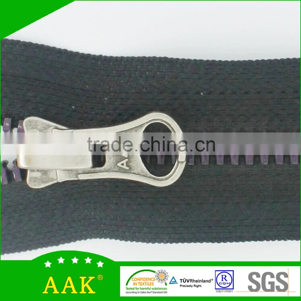Custom zipper pulls 5# close end vislon rainbow teeth zipper