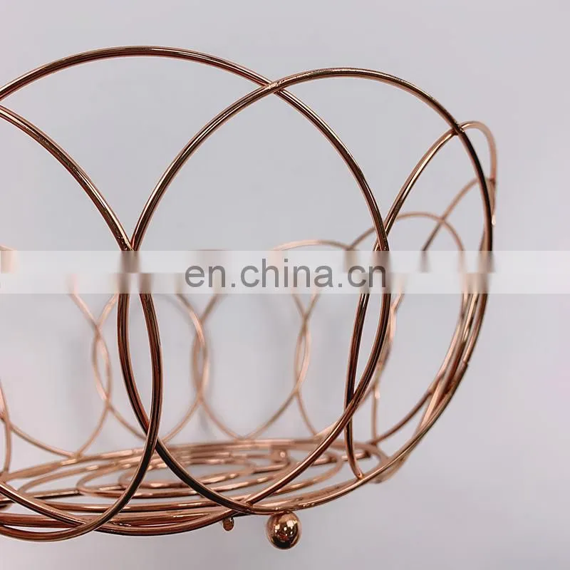 home desktop iron wire metal basket vegetable onion bathroom kitchen pantry fruit basket storage
