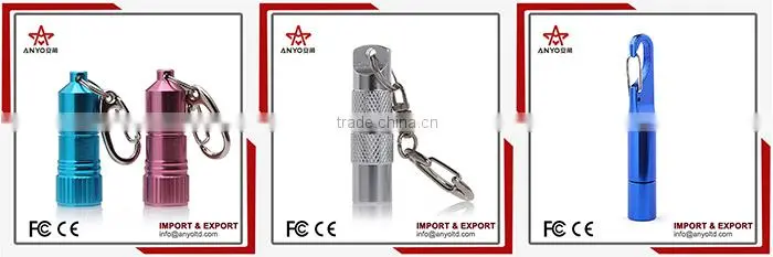 New arrival high quality promotional aluminium alloy 9 led keychain flashlight