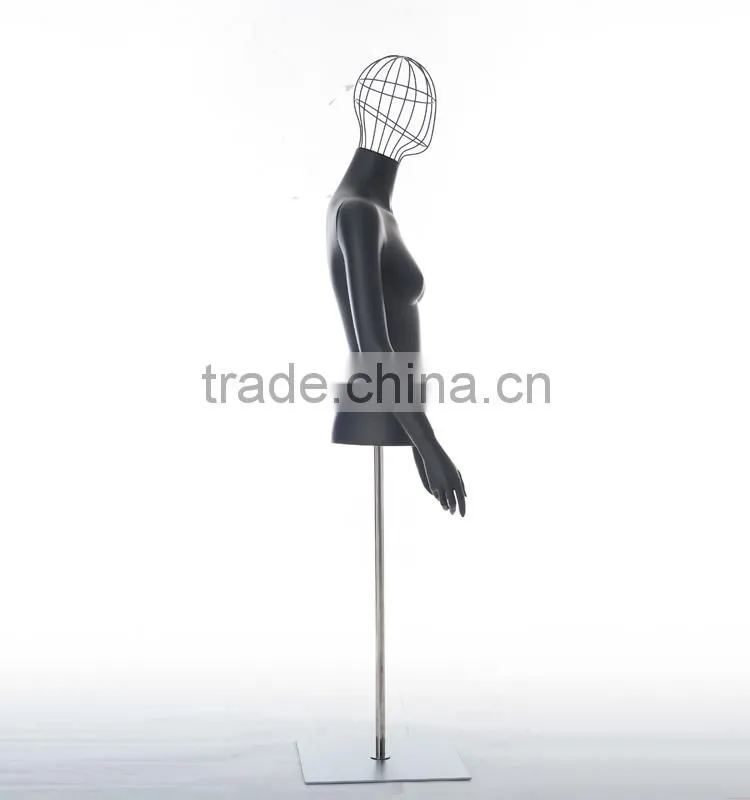 half body female torso mannequin with metal head