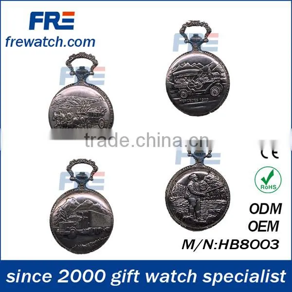 retro bronze japan movt quartz pocket watch 46mm pocket watch