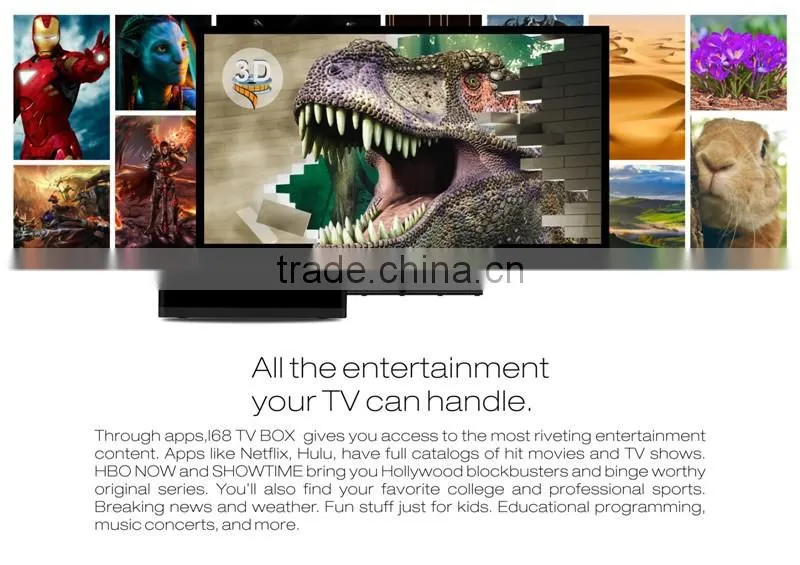 i68 XBMC Kodi RK3368 Android TV Box 5.1 2Gb Ram 16GB Rom H.265 2.4G&5G Dual Wifi 4K Mini PC Octa Core
