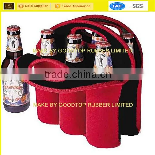wholesale 6 pack beer freezable cooler holder with straps