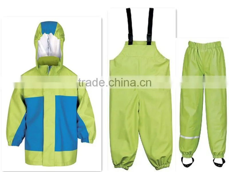 100% waterproof PU raincoat hooded