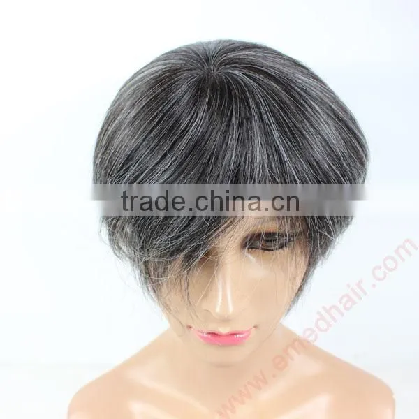 Natural looking 100% human hair mesh men's toupee