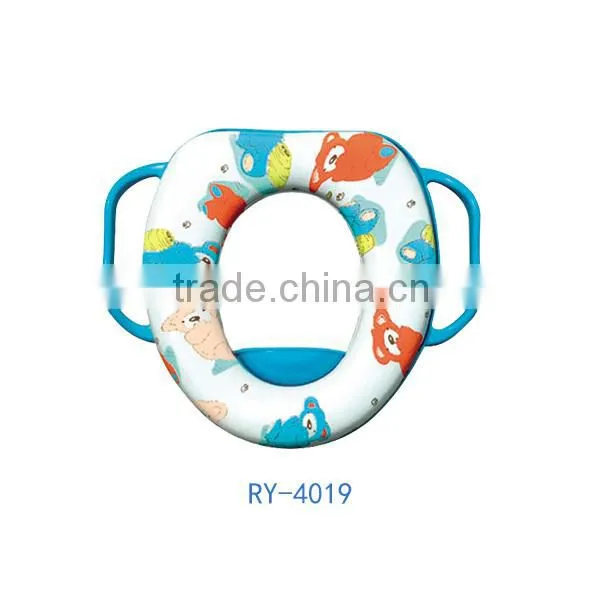 Bathroom accessory soft PVC small decorated kids family western toilet lid