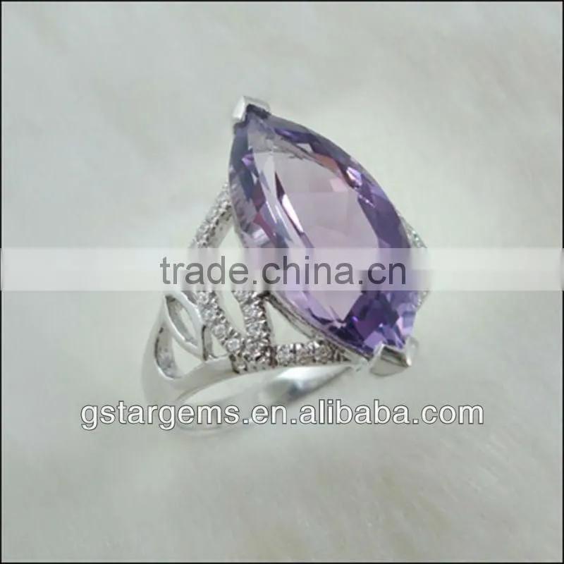 925 Sterling Silver Natural Amethyst Ring