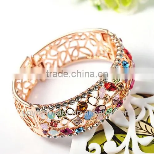 Wide fashion latest design vogue jewelry fake gold bangle bracelet