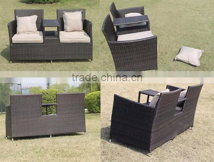Classical New Design Outdoor Leisure Double Couple Cushions For Cheap Wicker Rattan Chair