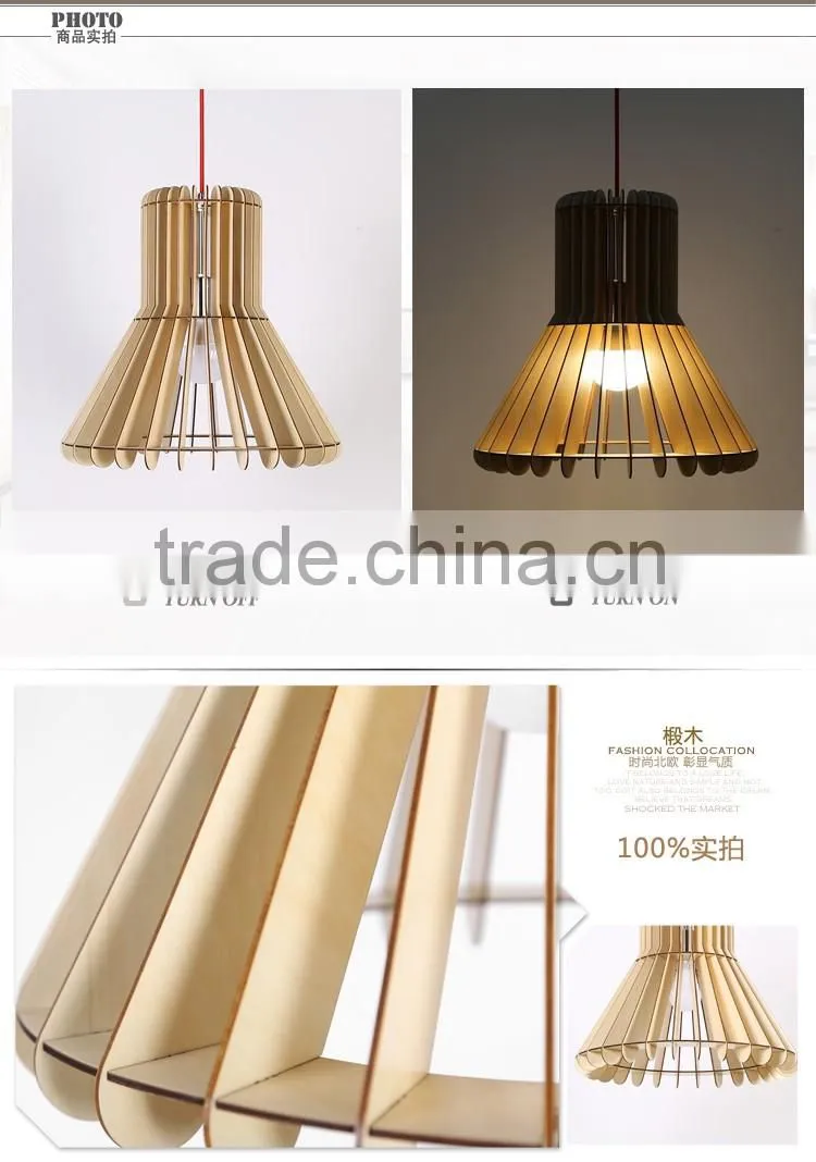 LED pendant Light JK-8005B-15 Hotel modern wood pendant light