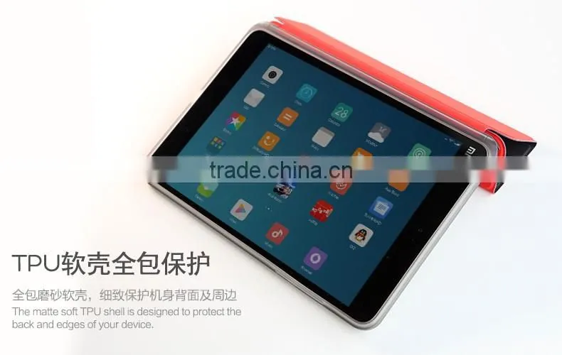 ROCK Phantom Series PU Leather Case for xiaomi Mi Pad 2 7.9 inch Soft TPU Full Rubber Smart Magnet Flip Case MT-5326