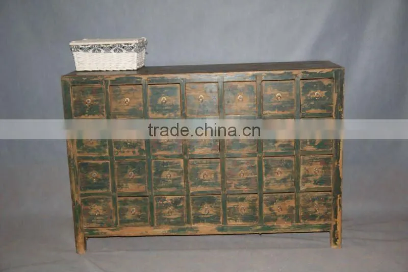 Chinese antique old green medicine cabinet