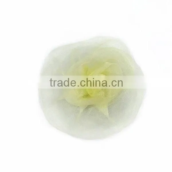 Newest elegance canary organza rose flower