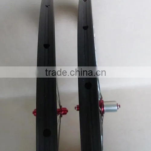 UDELSA U50 chinese carbon tubular wheels for road bike super light weight red hubs