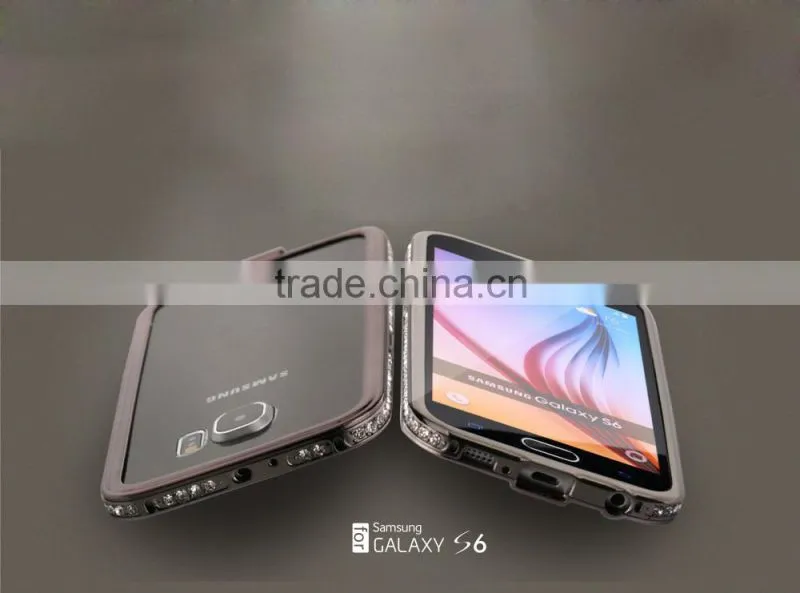 SHENGO High Quality Metal Crystal Phone Bumper Case for Samsung Galaxy S6