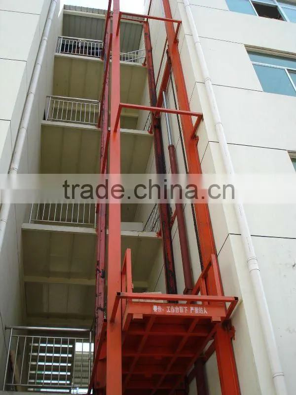 hydraulic upright elevator 2tons cargo elevator