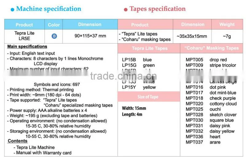 Tepra Lite LR5E - Label machine maker