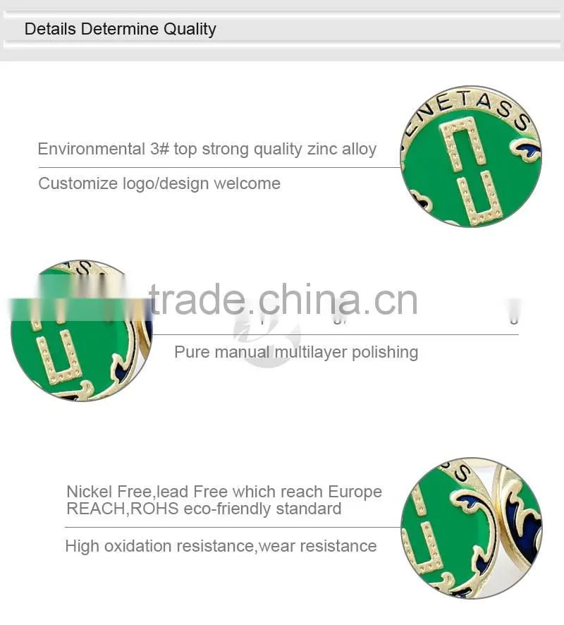 Fashion High Grade Zinc Alloy Custom Shank Buttons