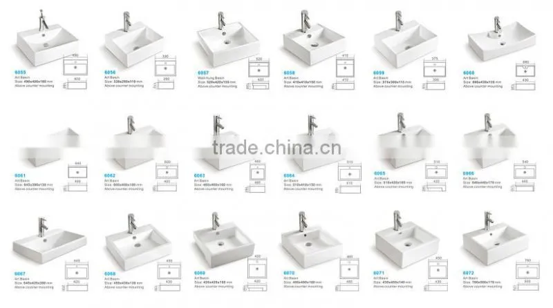 Chaozhou Ceramic Bthroom Sink Square Art Basin