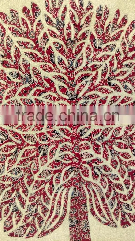 Beautiful hand block printed Tree of life hand embroidered home decoration wall hanging