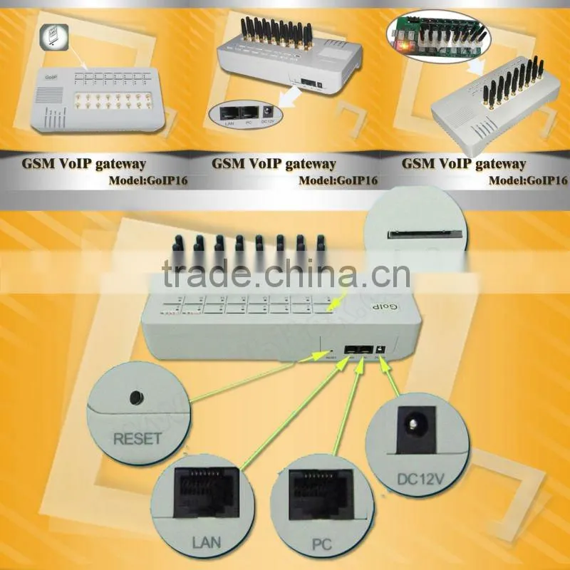 For call terminal gsm voip gateway with imei change rj45 connector