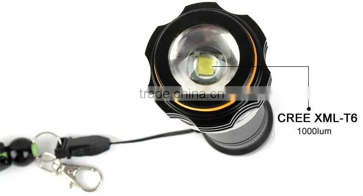 GOREAD A2 High bright rechargeable focusable LED flashlight XML T6