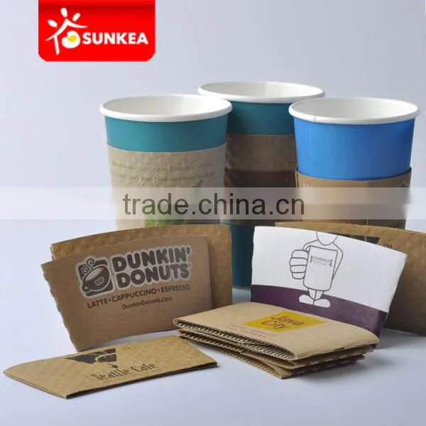 Wholesale kraft cup sleeves for hot cups, cup wraps