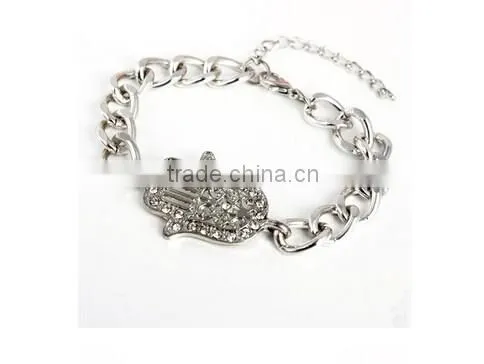 >>New arrival SW16550 promotion rhinestone hamsa fatima hand bracelet/