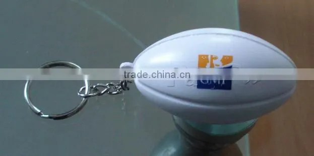 Partypro China Supplier High Quality PU Foam Custom Rygby Stress Ball with Keychain