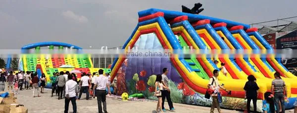 5 lanes amazing mega inflatable games, adult obstacle course game