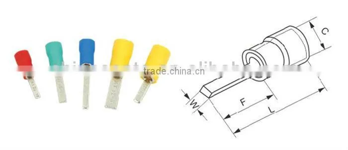 DBV easy entry insulated brass blade terminals