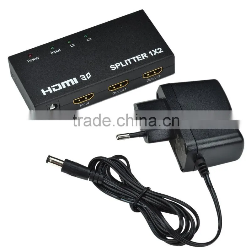 CHEELINK HDMI Mini Splitter 2 in 1 out Full 1080P 3D - Black