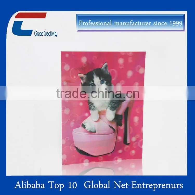 High quality printing Advertising Laser cutting 3D lenticular card