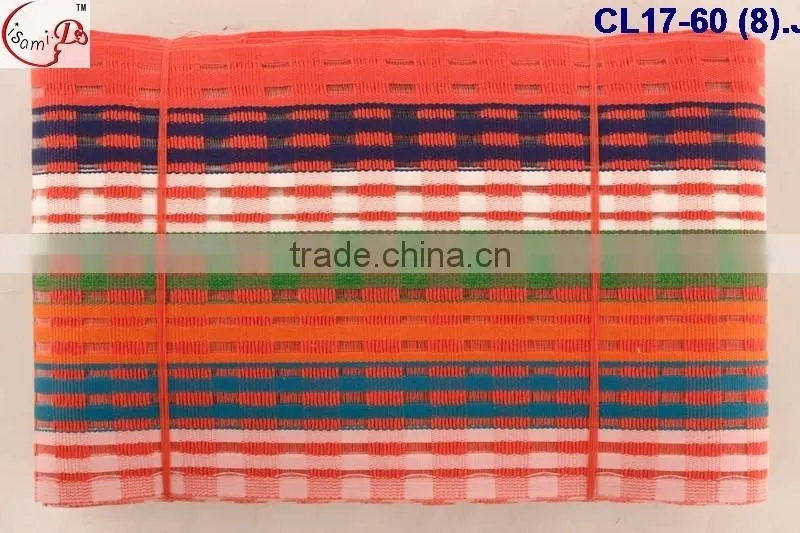 CL17-60 2016 latest best quailty colorful rainbow nice pattern popular design aso oke on factory price
