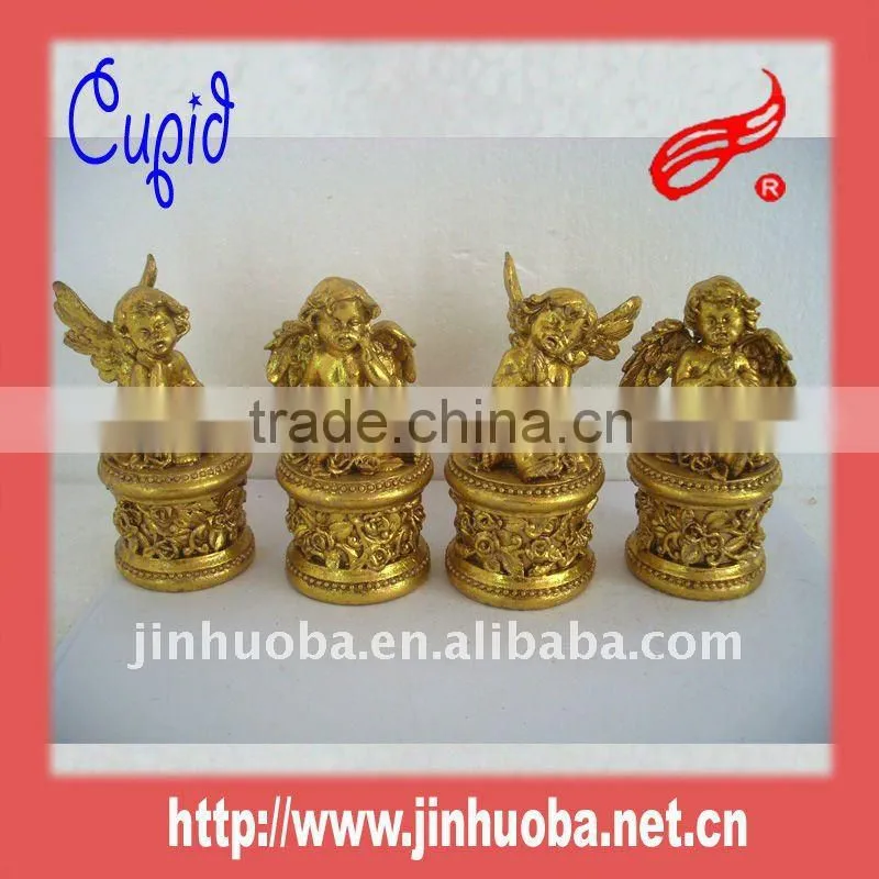 Hotselling Custom Decorative Resin golden angel figurine