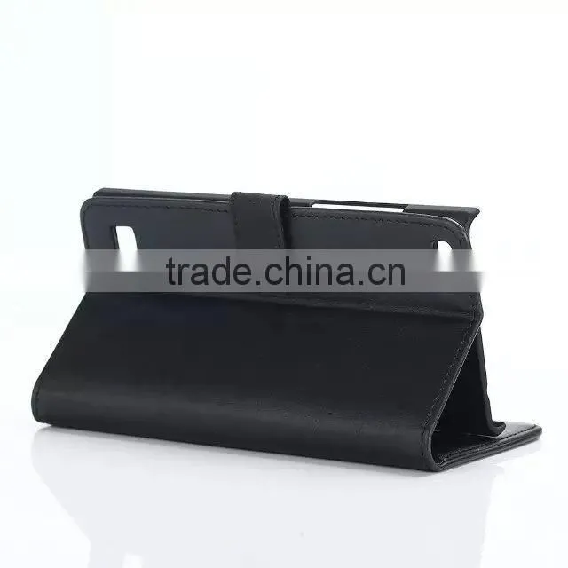 Most popular flip pattern wallet leather case for Blackberry LEAP with stand