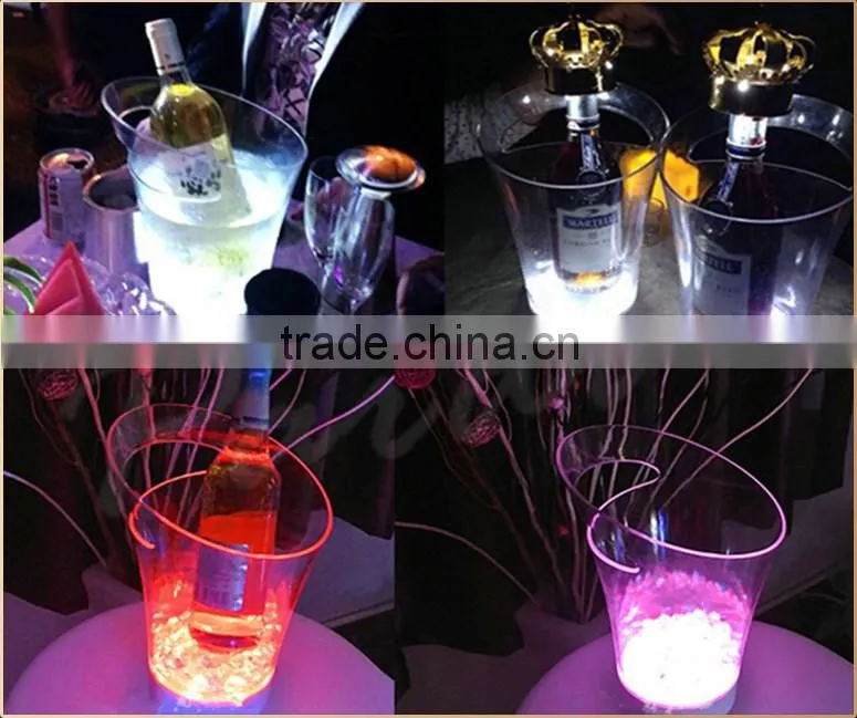 Nightclub portable led plastic custom ice bucket