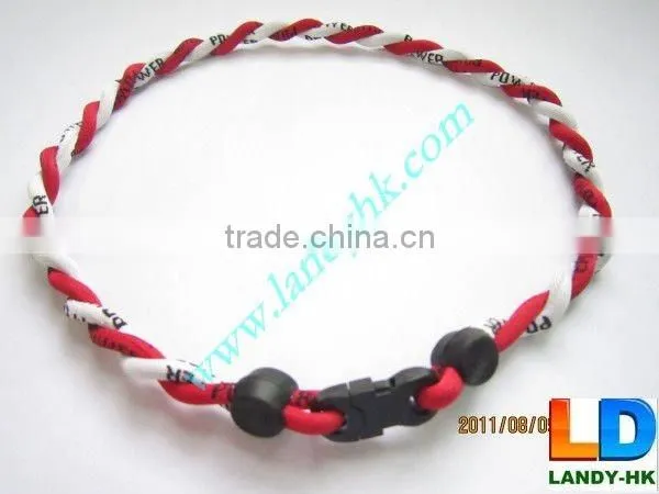Anion Titanium Baseball Sports Tornado Necklace, Nylon Fabric