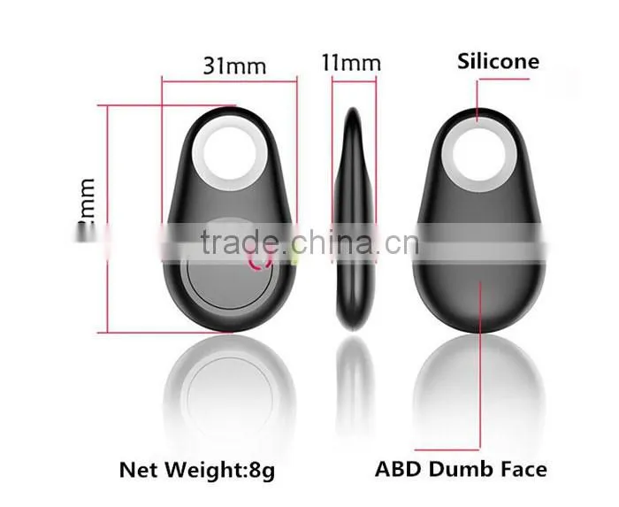 2-in-1 Bluetooth 4.0 GPS Tracker Self-Portrait Anti-lost Alarm Key Finder Device Black