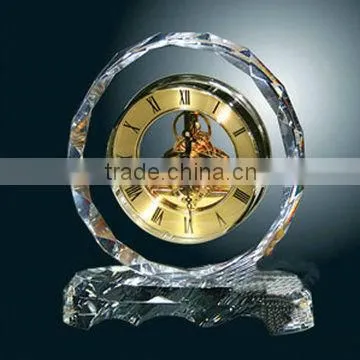 Laser Etched Crystal Clock Award Gift for Corporate Souvenirs