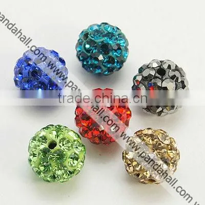 Polymer Clay Rhinestone Beads, Round(RB-C1438-12mm-A)
