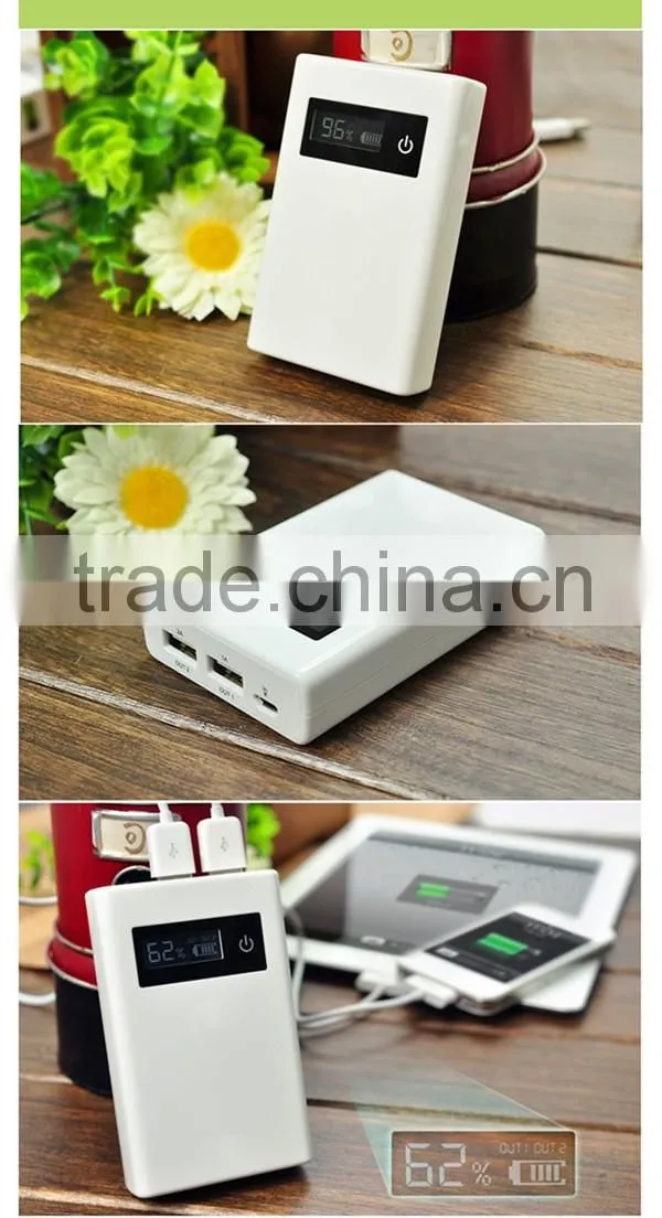 Portable Power bank supply 8000mAh LCD digital display power dual USB port
