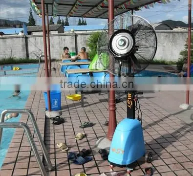 Remote control air cooling spray fan with water mist