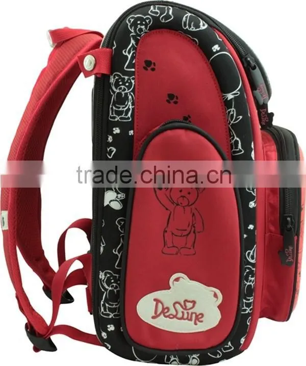 600D girls school bags for kids cartoon bear school backpack