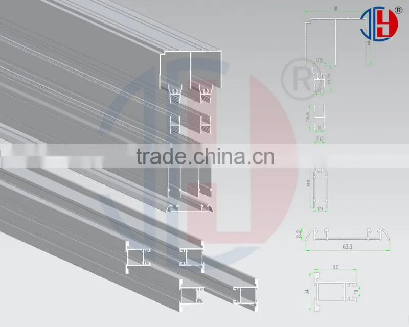 High Quality Anodized Aluminium Profile For Wardrobe Sliding Door