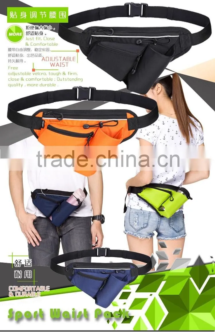 Nylon Mesh Back Water Bottle Holder Hiking Riding Messenger Belt Running Waist Pack