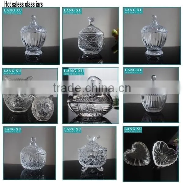 Round wedding lucid glass jar for candy buffet with lid