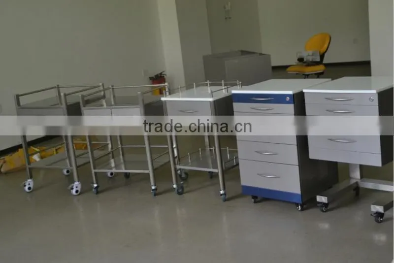 Good quality medical trolley, mobile stainless steel trolley